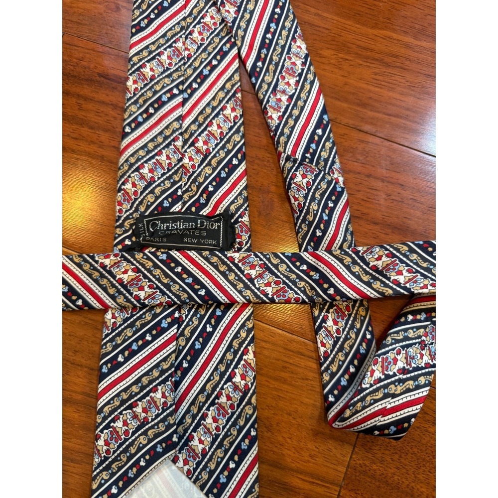 Vintage Christian Dior Foulard Silk Tie | Multicolor | 53"L 3.25"W